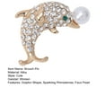 thumbnail image 7 of Xinyolin Cute Dolphin Shape Brooch Sparkling Rhinestones Faux Pearl Decor Pin Shawl Scarf Hat Outfit Animal Badge Jewelry Gift, 7 of 7