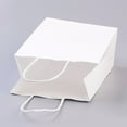 thumbnail image 4 of White Rectangle Kraft Paper Bags with Paper Twine Handles for Shopping or Gift, 4 of 4