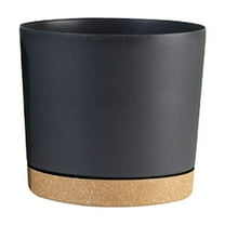 HCTSHG 8 Inch Plant Pots with Drainage Holes & Removable Base Saucer - Modern Decorative Indoor/Outdoor Garden Planters for Succulents, Herbs and Flower Arrangements