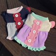 thumbnail image 2 of Vestido bonito de manga voladora para cachorros, ropa fina para mascotas, jersey cálido de otoño e invierno, camisa con parte inferior de peluche, ropa para perros a la moda, 2 of 5