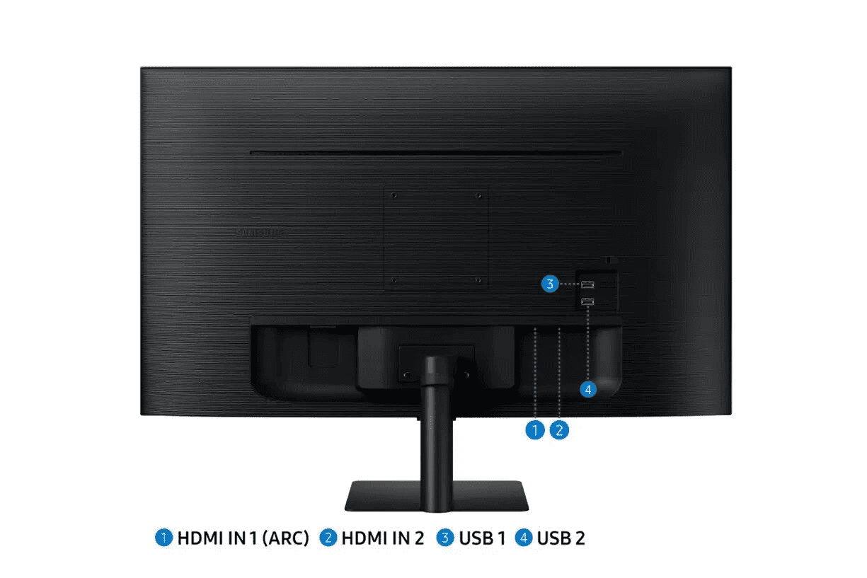 Samsung 32" M5 Series FHD Smart Monitor (1920 x 1080p), Streaming TV, Multiple Ports, 60Hz, 4ms, 3,000:1 Static Contrast Ratio, Adaptive Picture, VESA-compatible, Black, with 5ave HDMI Cable