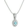 thumbnail image 4 of SuperJeweler 1 1/3 Carat Oval Shape Blue Topaz and Diamond Necklace In 14 Karat White Gold, 18 Inches For Women, 4 of 8