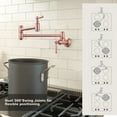thumbnail image 3 of WOWOW Pot Filler Faucet Copper,Modern Pot Filler Wall Mount Kitchen Folding Faucet 2 Handle with Double Joint Swing Arms Brass Stove Faucet, 3 of 5