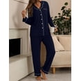 thumbnail image 2 of Conjunto de pijama de maternidad ZMJ camisa y pantalones de manga larga azul marino S, 2 of 9