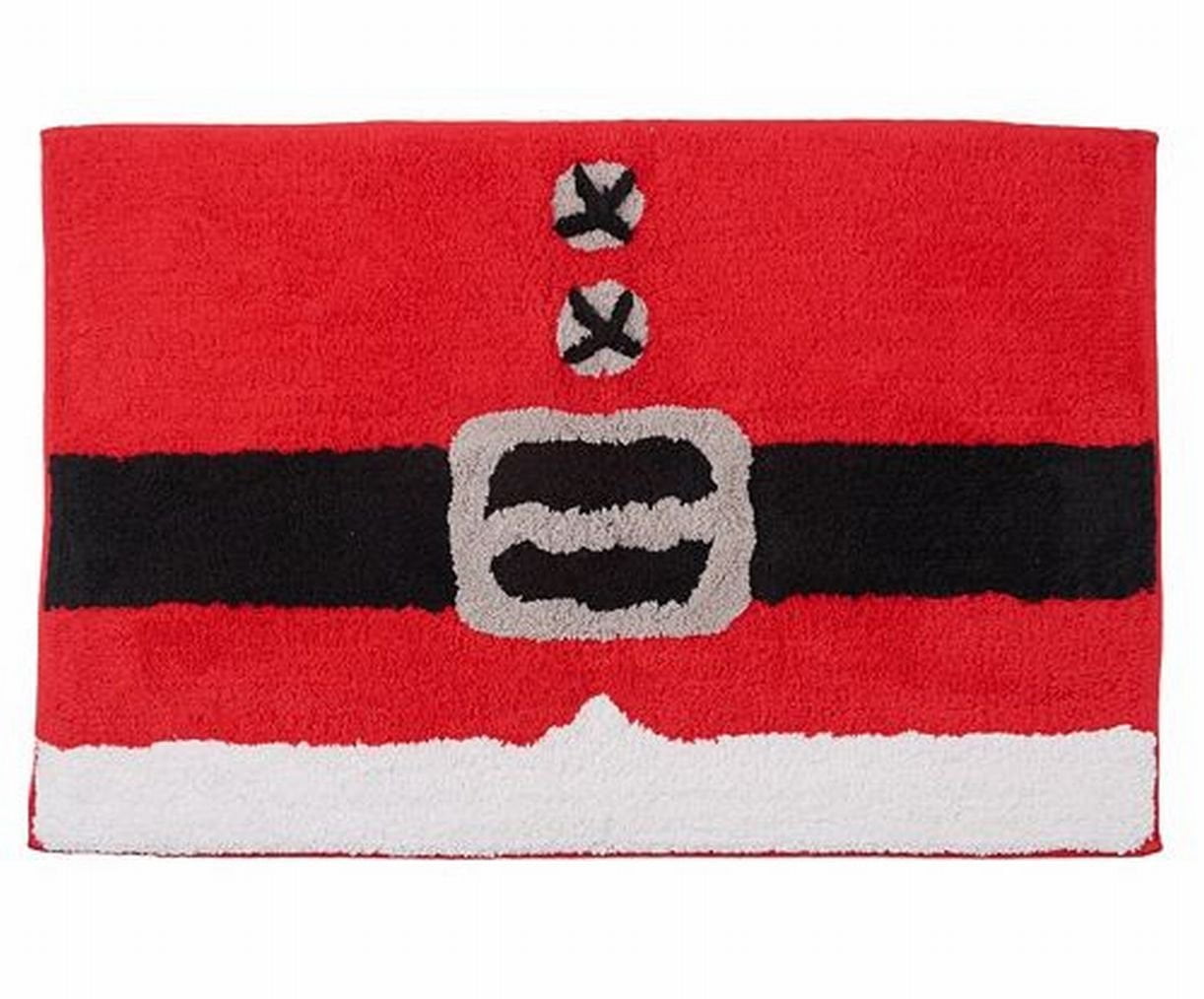 Santa Belt Christmas Throw Rug Red 20x30 Cotton Bath Mat, This pretty