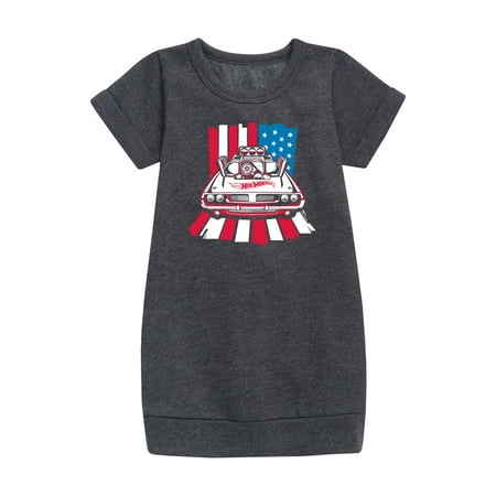 

Hot Wheels - USA Stripes - Toddler And Youth Girls Fleece Dress