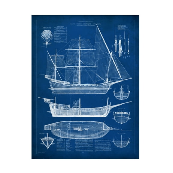 Vision Studio 'Ship Blueprint I' Canvas Art