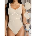 thumbnail image 6 of 2 pcs Women's Ribbed Tummy Control Bodysuit - Seamless Sleeveless Shaping Camisole with Soft Stretch Fabric, Elegant Black for Casual Attire & Special Occasions, Body Shaping, Adjustable Fit, 6 of 7