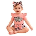 thumbnail image 3 of RTKFRFLM Valentine's Day Gift Baby Girl Clothes Set 3PC Newborn & Infant Flora Romper with Ruffle Pants Soft Cotton 0-24 Months Outfit for Photo Shoot, 3 of 9