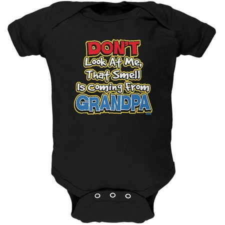 

Don t Look At Me It s Grandpa Soft Baby One Piece Black 18 Month