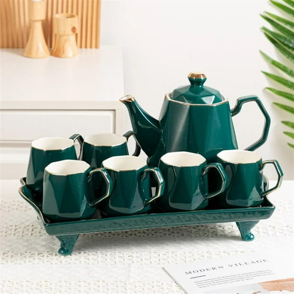 European Style Water Cup Set Ceramic Cup Set Family Teapot Tea Set Tea Tray Household Tea Cup