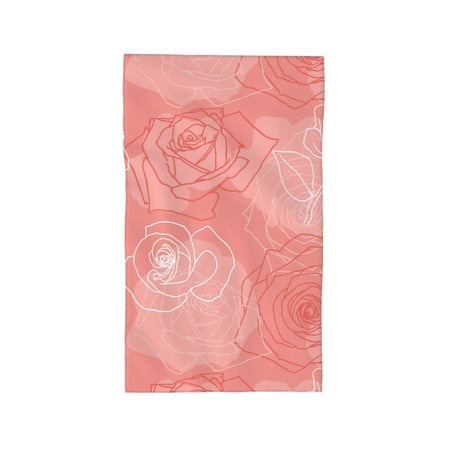 ZNDUO Microfiber Bath Towel, Pink Rose Line Pattern Towels for Bathroom, 27.5x16 in