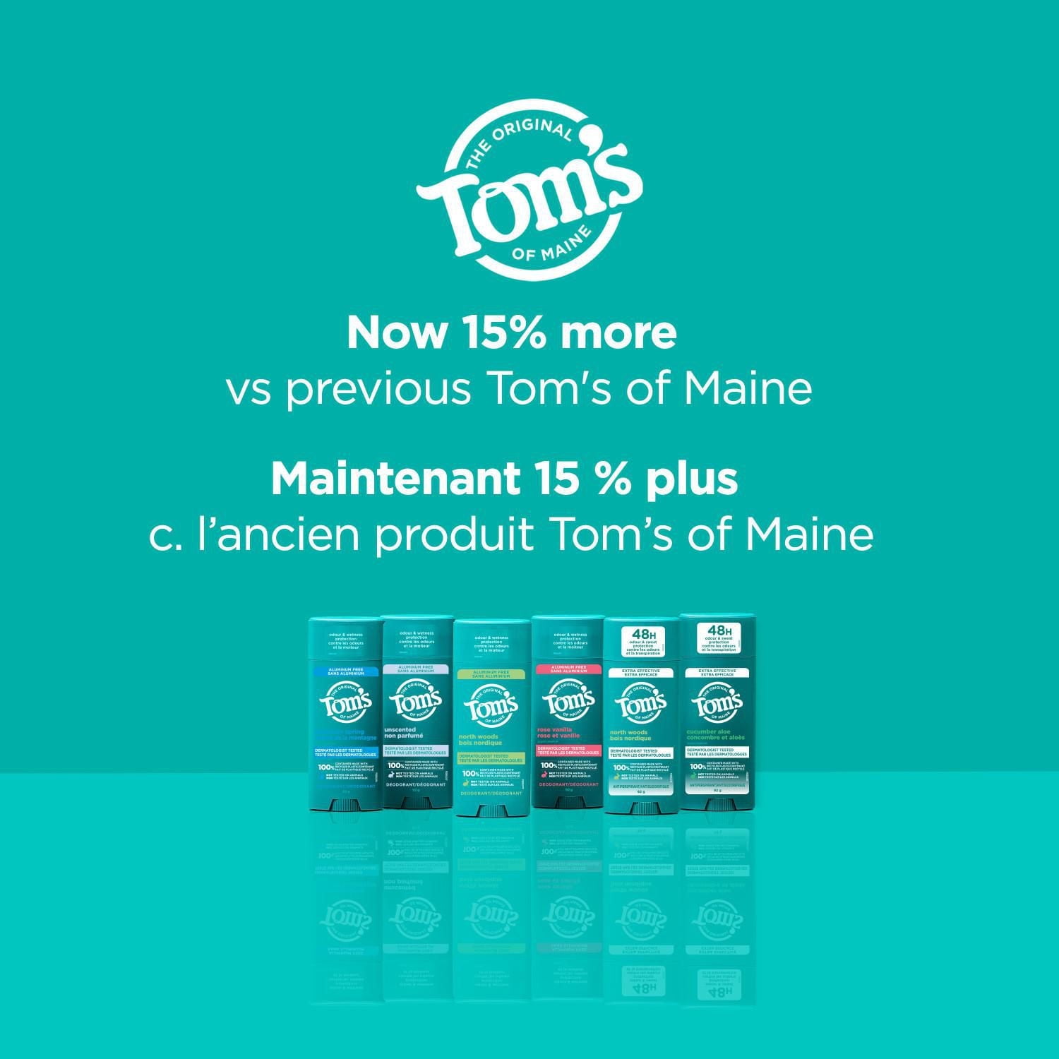 Tom’s of Maine Cucumber Aloe Antiperspirant for Women and Men, With Recycled Aluminum, 92g, Tom's of Maine Cucumber & Aloe Antiperspirant