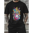 thumbnail image 5 of Men's T-Shirt Music Guitar Cartoon Short Sleeve Casual Tee Classic Crew Neck T-Shirt for Men, L, 5 of 6