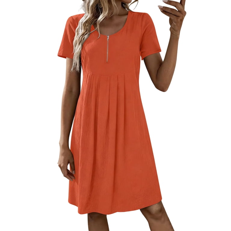 orange zip up dress Charming Orange Strapless Sleeveless Chiffon Prom Dress A-Line With Zipper Pleats