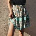 thumbnail image 2 of Falda corta con volantes de playa con estampado floral de cintura alta vintage informal de verano para mujer Wmkox8yi  FGJ1438, 2 of 6
