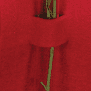 The Ribbon People Club Pack of 16 Radiant Red Felt with Glass Flower Vases 4"