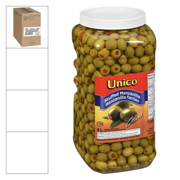 Unico Olive Green Stuffed Manzanilla 4LT/135.26oz - Walmart.ca