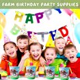 thumbnail image 5 of Vaca de granja, rancho, polluelo, animal, vajilla para fiesta de cumpleaños infantil, bandeja de papel, vaso de papel, pañuelos de papel, decoración, suministros para fiesta, 5 of 5