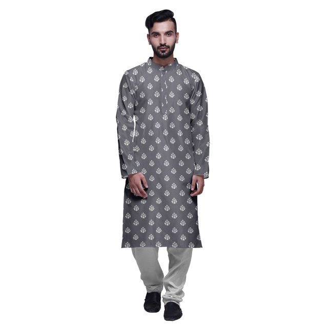 Atasi Ensemble Kurta-Pyjama Long en Coton pour Hommes, Kurta-Pyjama Décontracté de Designer, Vêtements