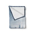 thumbnail image 2 of Winter Soft Flannel Fleece Throw Blanket, Ice Cold Frozen Snowy Scenery from Castle Like Balcony with Leafless Branches Artwork, Cozy Plush for Indoor and Outdoor Use, 50" x 60", White, by Ambesonne, 2 of 6