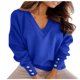thumbnail image 1 of Gibobby Sudadera Mujer Moda Sudadera Casual de mujeres Solidal Color Blose V cuello largo manga de manga Top (Azul, S), 1 of 5