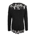 thumbnail image 5 of ZOHIUM Ladies Tops And Blouses Tshirts Women's Square Neck Lace Crochet Boho Tops Flowy Casual Blouses Shirts Plus Size Tops Tshirts for Women Summer Tshirts Tops for Women (Black,XL), 5 of 5