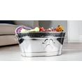 thumbnail image 6 of BREKX Easy to Clean Dog Toy Bin with Metal Handles for Scratch Resistant Silver Oval 18"L x 13"W x 7.5"H, 6 of 8