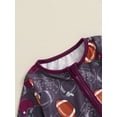 thumbnail image 6 of Suealasg Baby Girl Boy Pajamas Jumpsuits Long Sleeve Round Neck Football Print Zip Up One-Piece Pajamas Infant Footie Pjs Newborn Rompers Sleepwear, 6 of 7