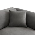thumbnail image 5 of 122" Velvet Sofa with Movable Footstool & 3 Throw Pillows, 4-Seater L-Shape Modular Sofa with 27'' Deep Seat, Upholstered Sleeper Couches for Living Room Bedroom, No Assembly Required, Gray, 5 of 9