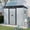 White+Black, variant on IMagacFun 8x6 Metal Outdoor Storage Shed with Floor Base and Lockable Sliding Doors & Transparent plate for Garden Backyard Patio Lawn Coffeek
