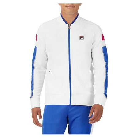Fila Men`s La Finale Tennis Track Jacket White and Dazzling Blue ( XX-Large )