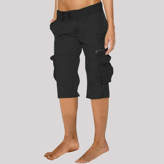 SNKSDGM Women's Plus Wide Leg Pants Women Stretchy Work Pants Women Plus Size Jean Womens Relaxed Fit Casual High Waist Pocketed Denim Shorts