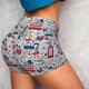thumbnail image 4 of Balery London Symbols1 Pantalones cortos de entrenamiento estampados para mujer, sin costuras, ajustados, para gimnasio, yoga, correr, deportes, ejercicio activo, fitness.-Small, 4 of 8