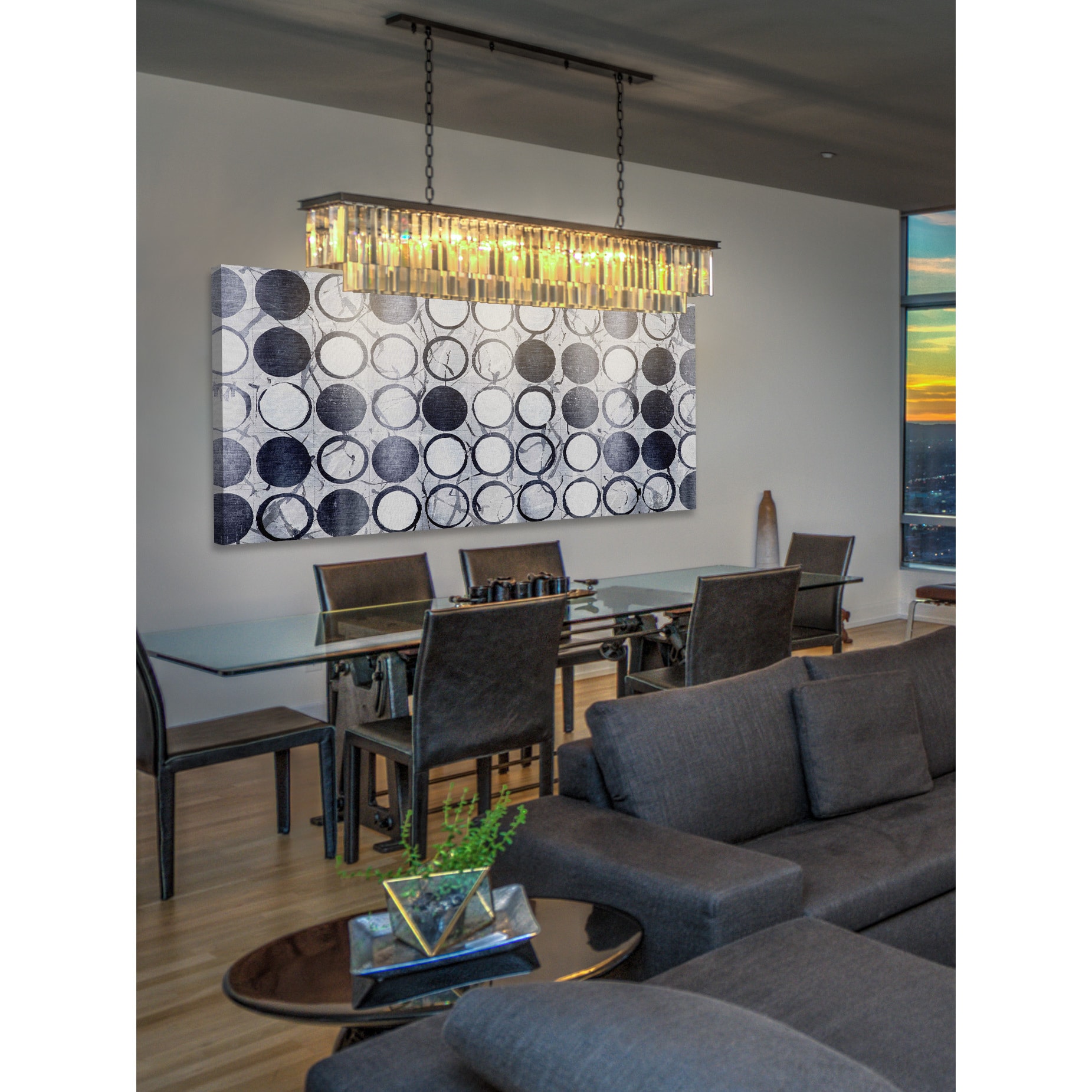 MARMONT HILL  - 'Aesthetic Circles' Painting Print on Wrapped Canvas - Multi-Color 36 x 18
