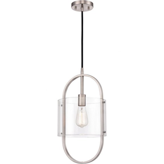 371-1P-SN-CL Innovations Lighting Pelham - 1 Light Mini Pendant In Art Nouveau Style-19.5 Inches Tall and 9.5 Inches Wide-Brushed Satin Nickel