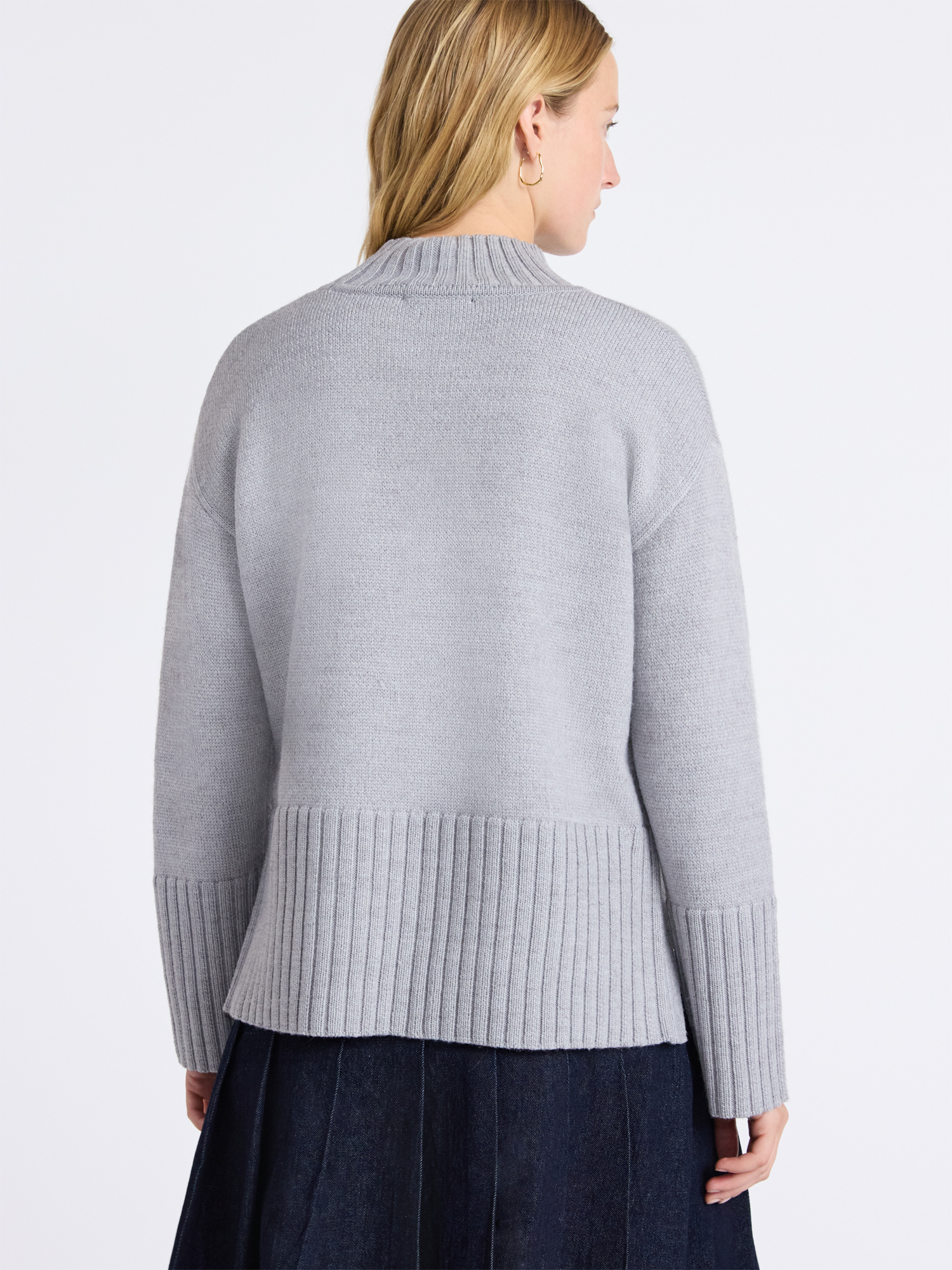 Free Assembly Women's Mock Neck Pullover Sweater with Tall Cuffs, Midweight, Sizes XS-XXL