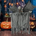 thumbnail image 2 of Deeceymbur Motorized Hanging Skeleton Ghost with Flapping Wing Animated Halloween Door Decoration Prop 47.24x47.24in, 2 of 9