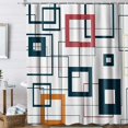 thumbnail image 5 of Modern Color White Shower Curtain, Color Geometric Fabric Shower Curtains Set, Waterproof Shower Curtains for Bathroom,72 x 72 inch, 5 of 6