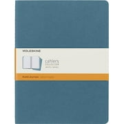 Moleskine Cahier Journal, Soft Cover, XL (7.5" x 9.5") Ruled/Lined, Brisk Blue, 120 Pages (Set of 3)