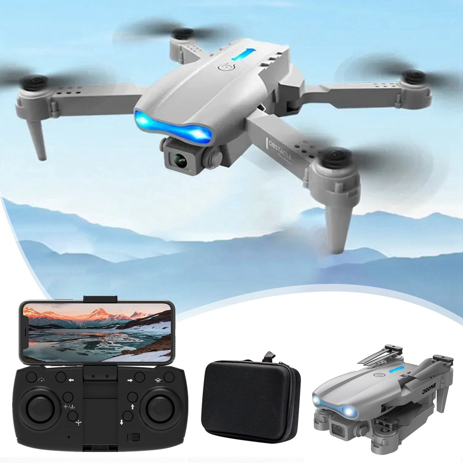 Drone with High-Definition Dual Camera, One Click Takeoff And Landing, Three Speed Adjustment, Remote Control Toys Gifts for Boys Girls