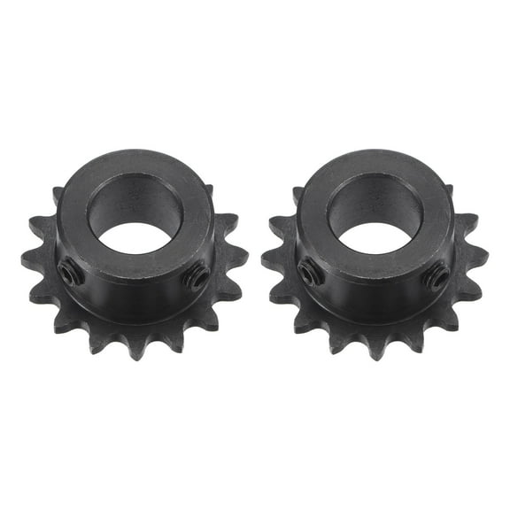 Uxcell #25 Chain Roller Sprocket, 14mm Bore 1/4" Pitch 16 Tooth Single Strand Chain Sprocket with Set Screws 2Pack