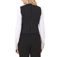 thumbnail image 3 of Chaleco formal de botón de cuello en V a rayas vintage para mujer INSPIRE CHIC M negro, 3 of 5