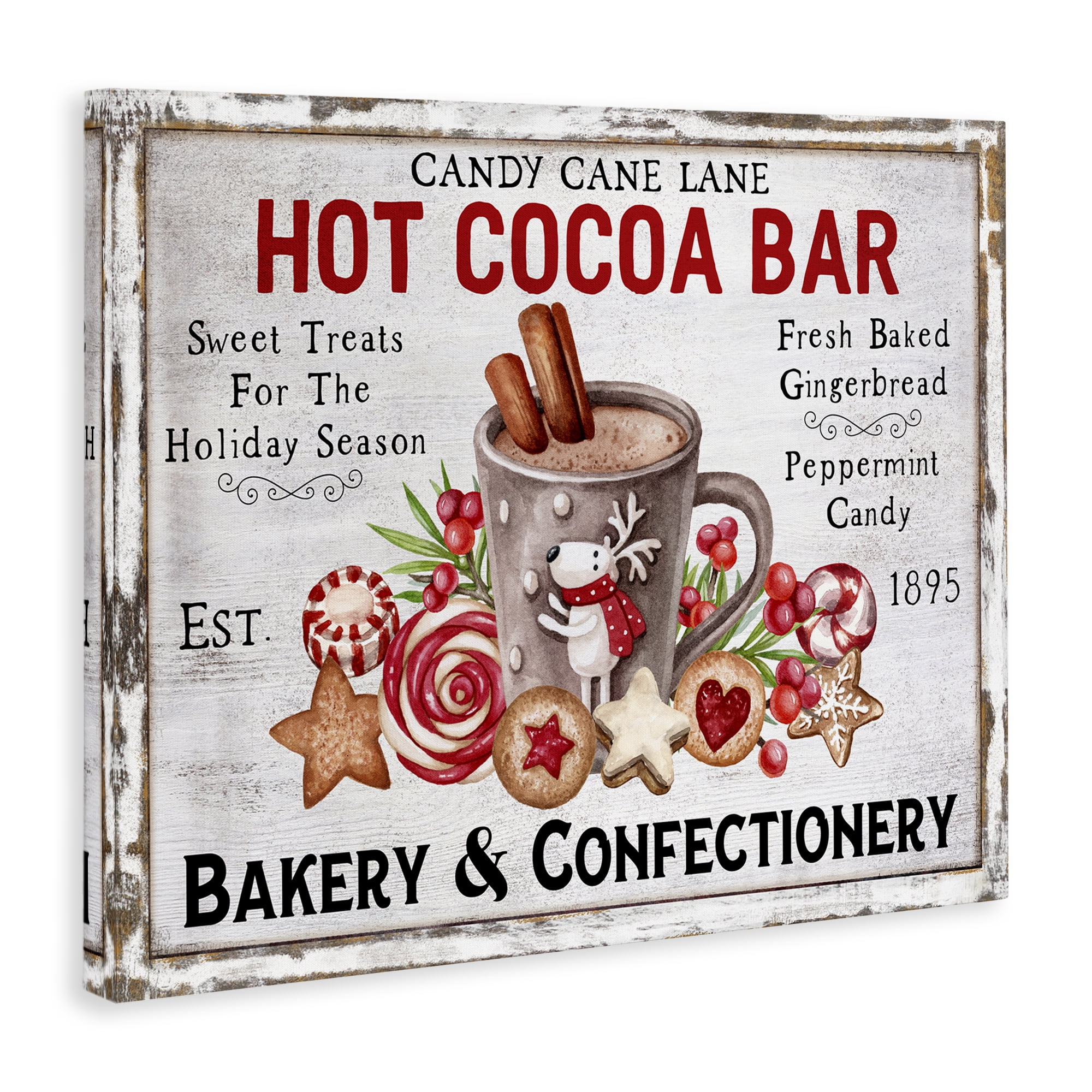 Stupell Industries Hot Cocoa Confectionery Holiday Painting Gallery Wrapped Canvas Art Prints Wall Art, 30 x 24