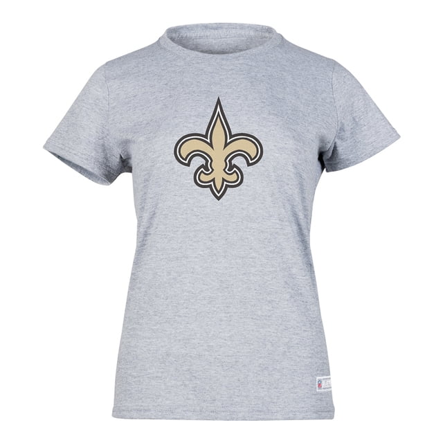NFL Playera Aficionado Básica New Orleans Saints Gris para Mujer, Talla Mediana