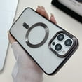 thumbnail image 2 of Jiahe Cover for iPhone 12, Compatible with MagSafe Case,Slim Plating Hybrid Shockproof Lightweight Anti-Scratch Transparent Back Case Cover, black, 2 of 7