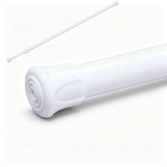 LAMIRO Tension Curtain Rod Tension Rods for Windows 28 to 48" Curtain Rods No Drilling White Tension Rod Spring Rod Adjustable Curtain Rod (White)