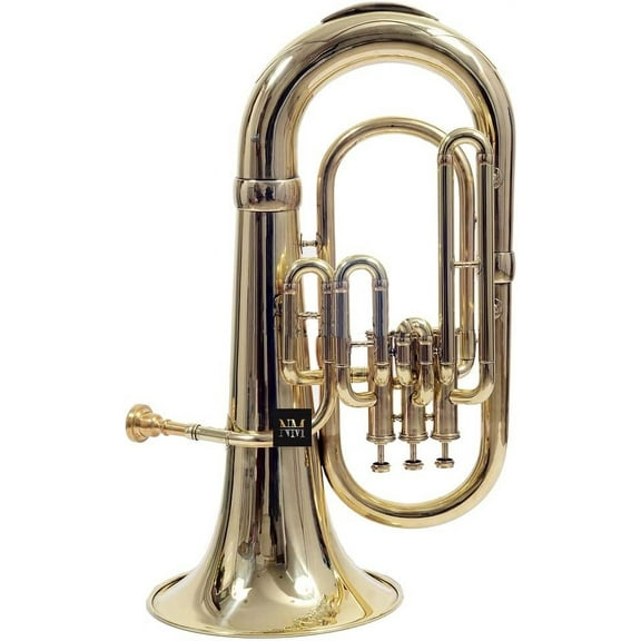 Brass Bb Flat Musical Instrument Euphonium 3 Valve With Free Hard Case Mouthpiece (Brass)