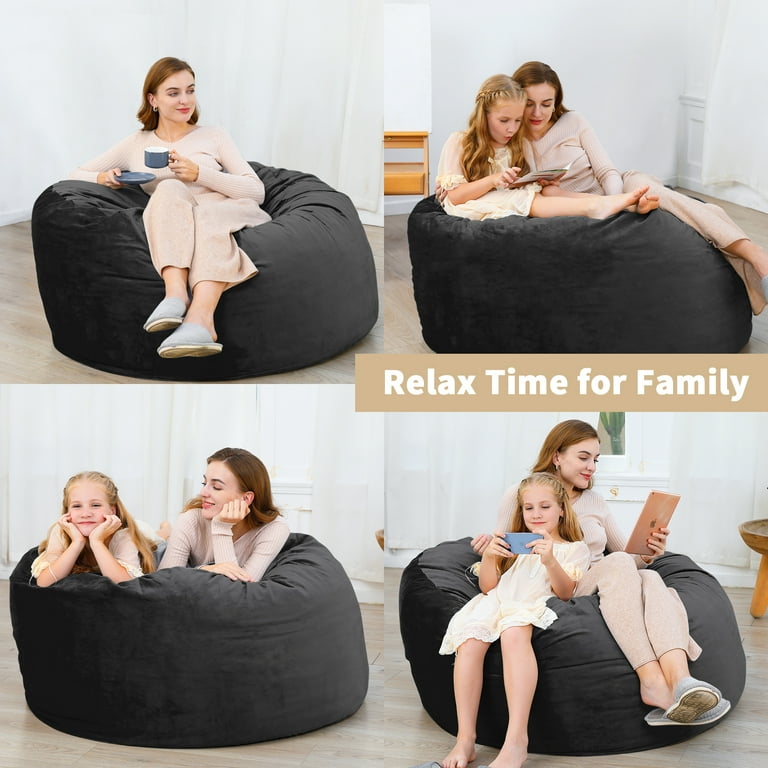 Giant Bean Bag Chair with High-Rebound Memory Foam, Stuffed Bean Bag Sofa  with Dutch Velvet Cover, Big Bean Furniture with Soft Fabric, Plush Lazy  Sofa Big Sofa Overall Foam-Filled Beanbag Chair 4