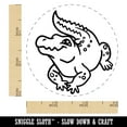 thumbnail image 2 of Crocodile Alligator Cute Self-Inking Rubber Stamp Ink Stamper - Fuchsia Ink - Small 3/4 Inch, 2 of 7